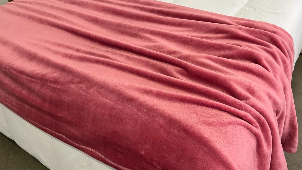 blanket throw blush luxe fleece