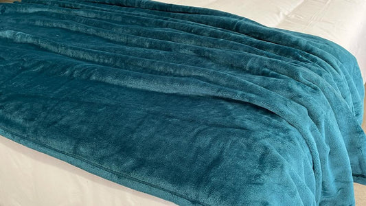 throw blanket teal luxe fleece