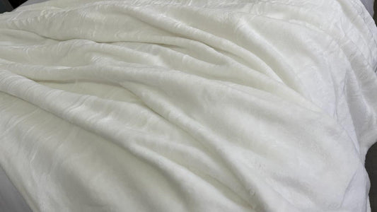 blanket throw luxe fleece white 
