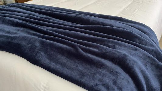 blanket throw navy luxe fleece