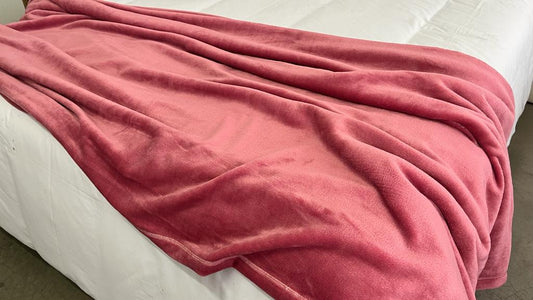 blanket throw blush luxe fleece